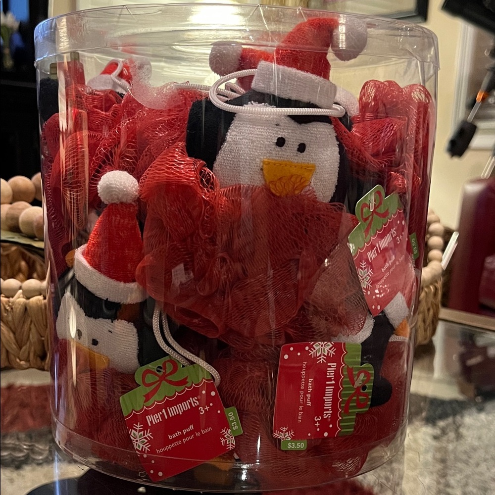 Set of 8 Festive Penguin Bath Puffs 🐧🛁🫧